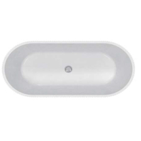 Cadă freestanding Florida, Salome Riffle, cu mască riflată și instalație completă, alb